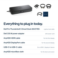 Dell Pro Thunderbolt 5 Smart Dock SD25TB5 300W Power Delivery: In the box