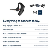 Poly Voyager 50-UC for Bluetooth Headset with Charging Case Noise-Canceling Mics: In the box