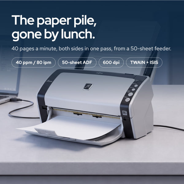FI-6130Z Document Scanner Bundle: On the desk